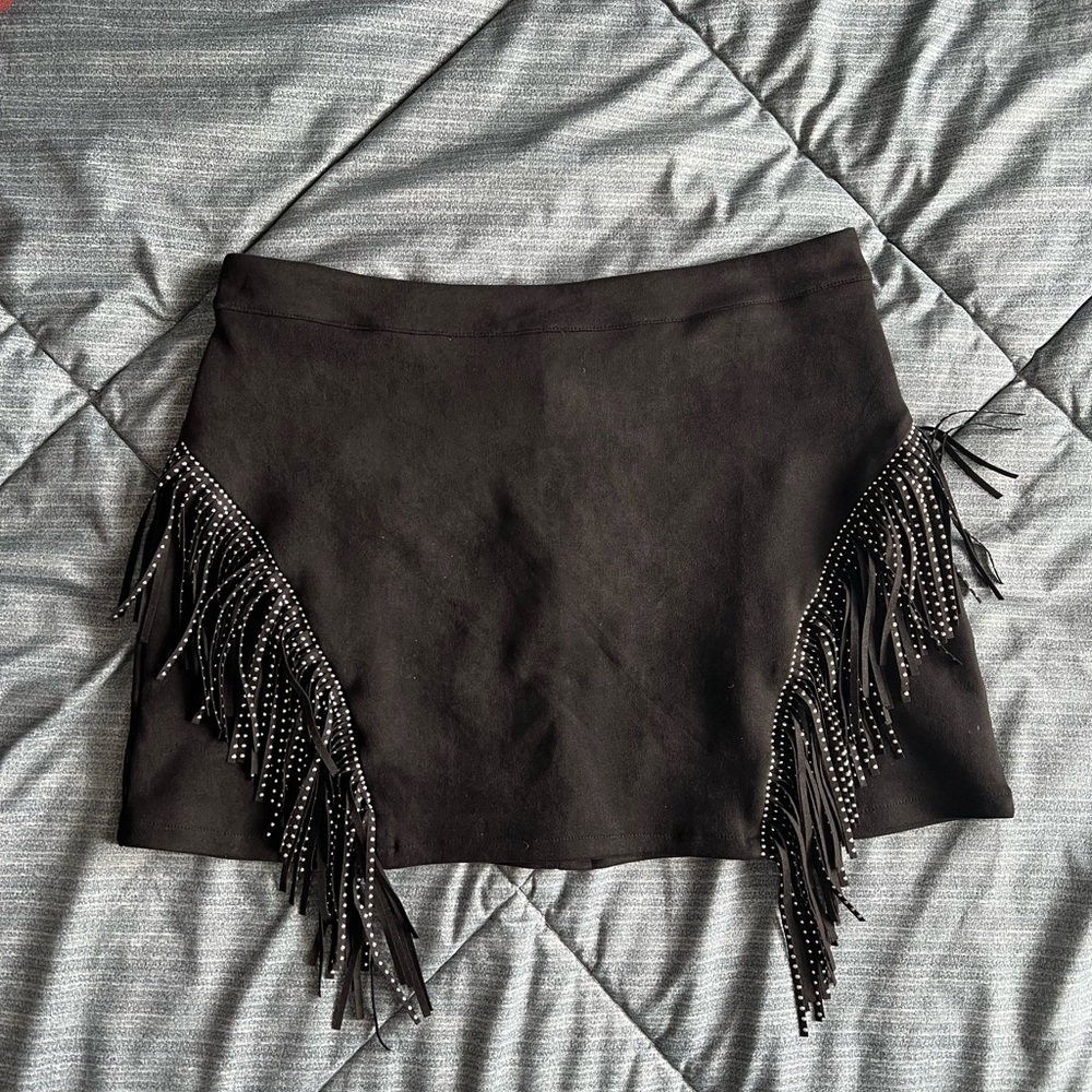 Fringe mini skirt